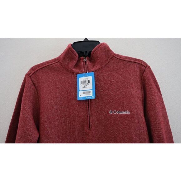 Columbia AM1534 Men's Sz S Red Great Hart Mountain III Half Zip Sweatshirt $75 - Picture 4 of 8